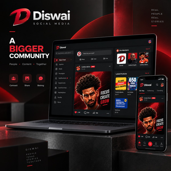Diswai social media platform feed overview
