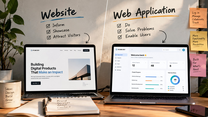 Website vs web application comparison