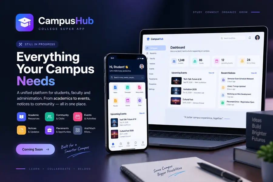 Campus HUB admin panel dashboard concept