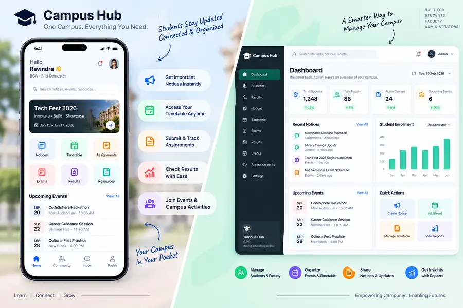 Campus HUB admin dashboard early design